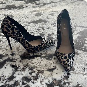 Also Velvet Leopard and gold glitter pumps